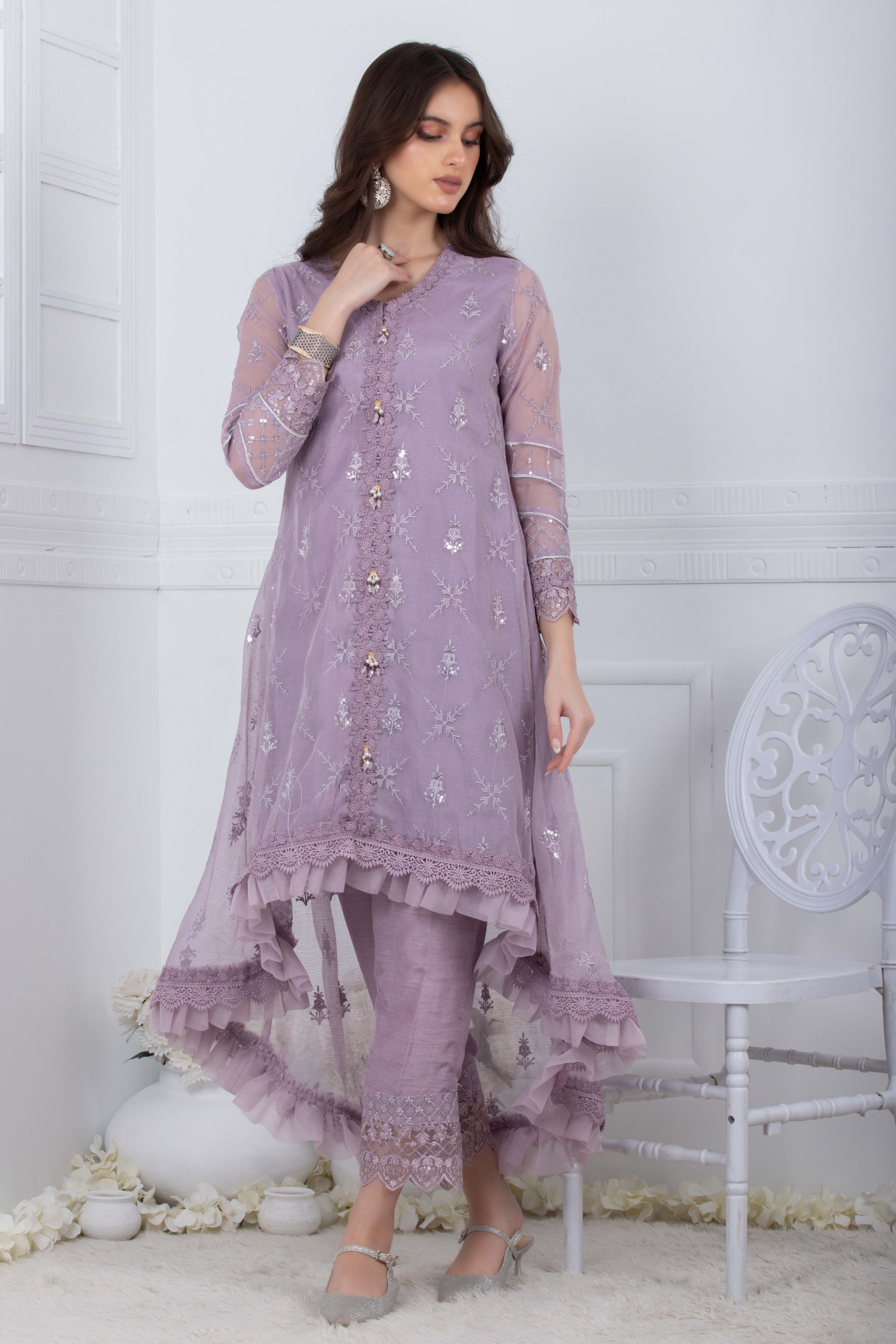 purple colour light purple pakistani dresses Gorgeous walima bride
